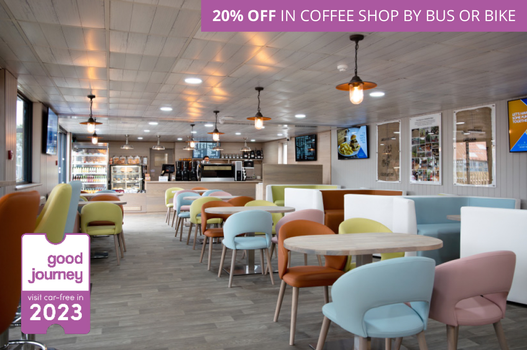 20% off in Coffee Shop by bus or bike