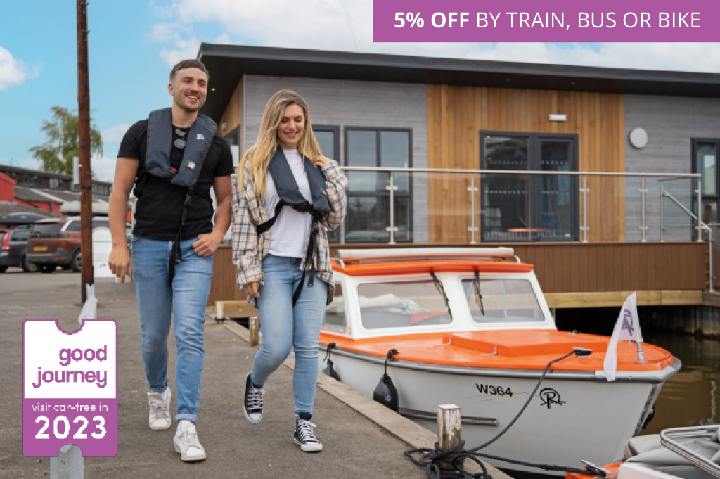 5% off by train, bus or bike
