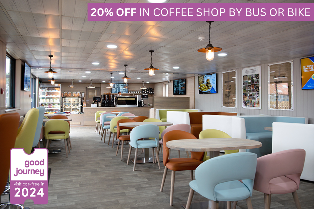 20% off in Coffee Shop by bus or bike