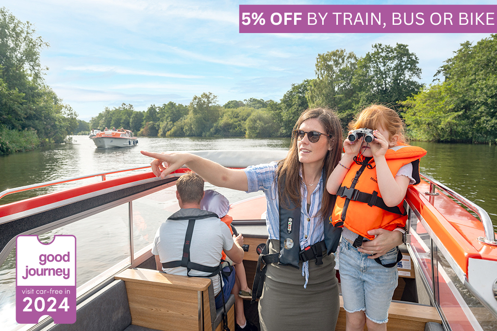 5% off by train, bus or bike